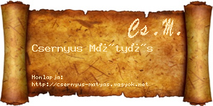 Csernyus Mátyás névjegykártya